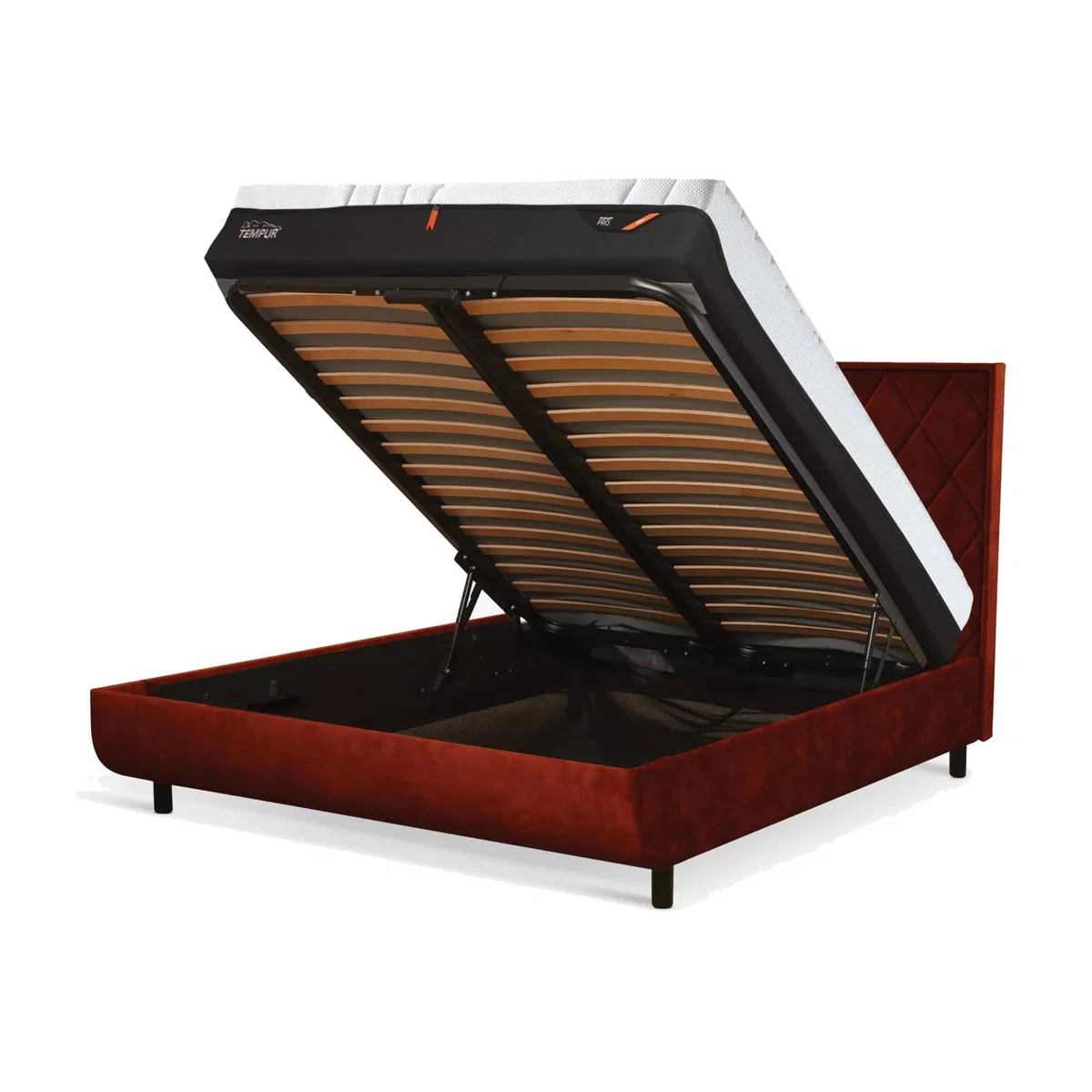 TEMPUR® Arc™ Ottoman Storage Quilted Upholstered Bed Frame, King Size – image 1