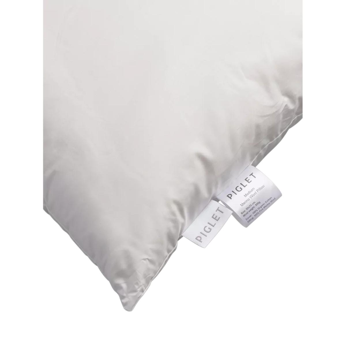 Piglet in Bed Merino Wool Square Pillow, Firm – image 2