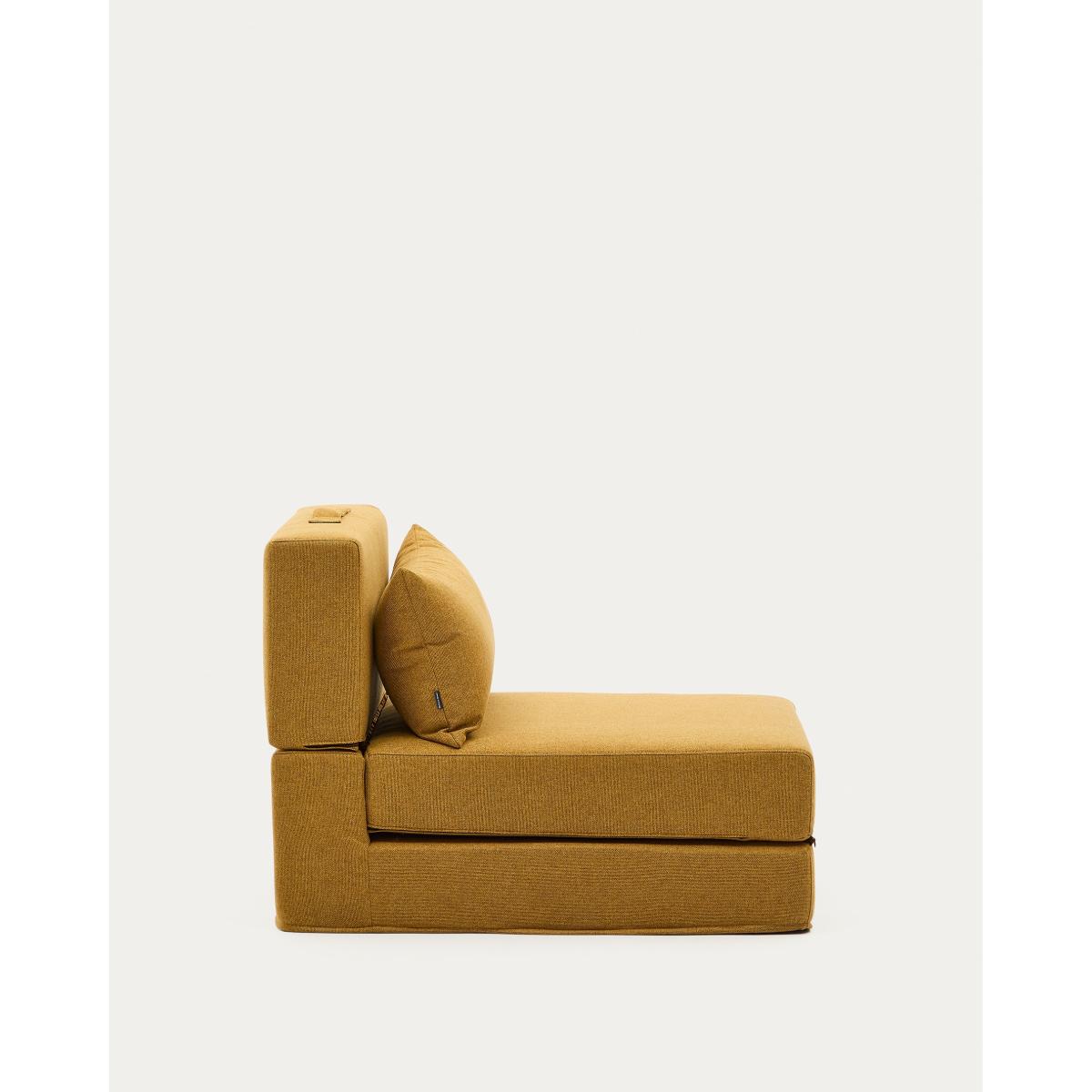 Arty mustard -coloured, convertible pouffe/bed 70 x 89 (200) cm – image 6