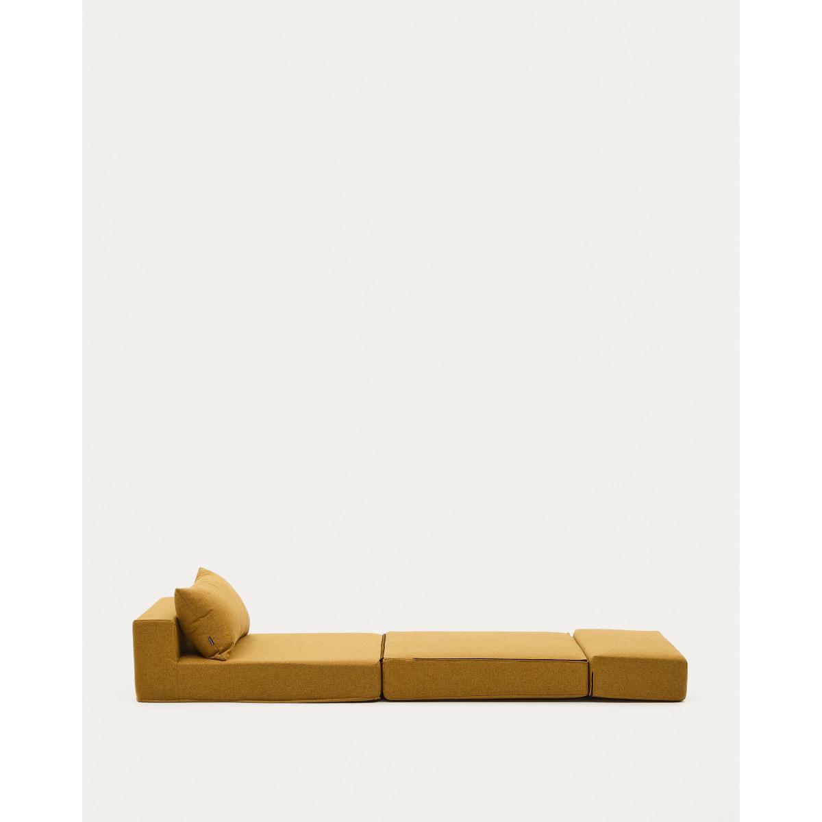 Arty mustard -coloured, convertible pouffe/bed 70 x 89 (200) cm – image 7