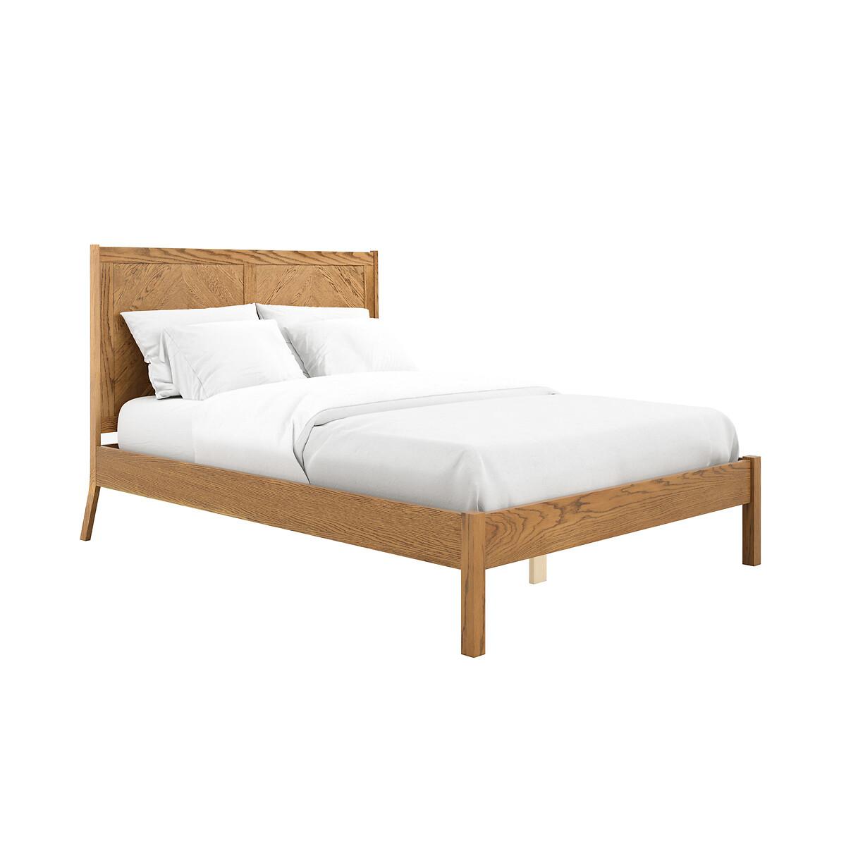 Ayla Rustic Smoked Oak Herringbone Bed – image 2