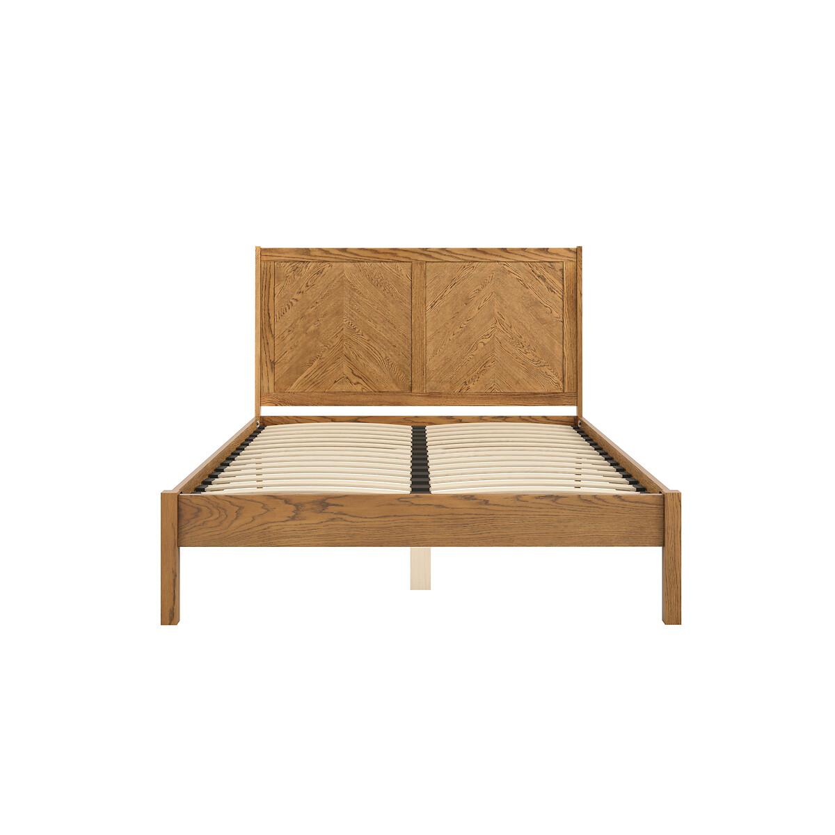 Ayla Rustic Smoked Oak Herringbone Bed – image 4