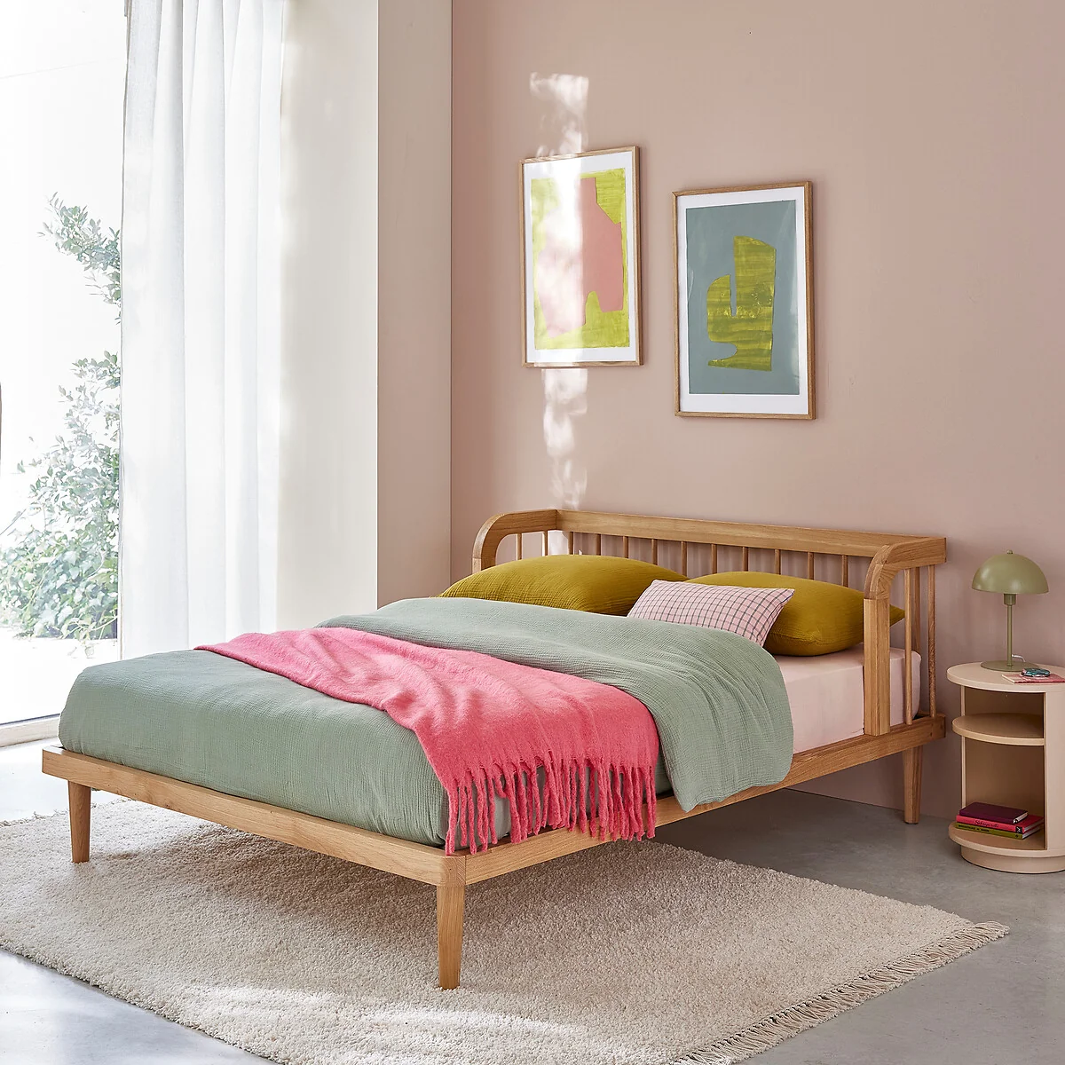 Matea Solid Oak Bed with Bed Base – image 2