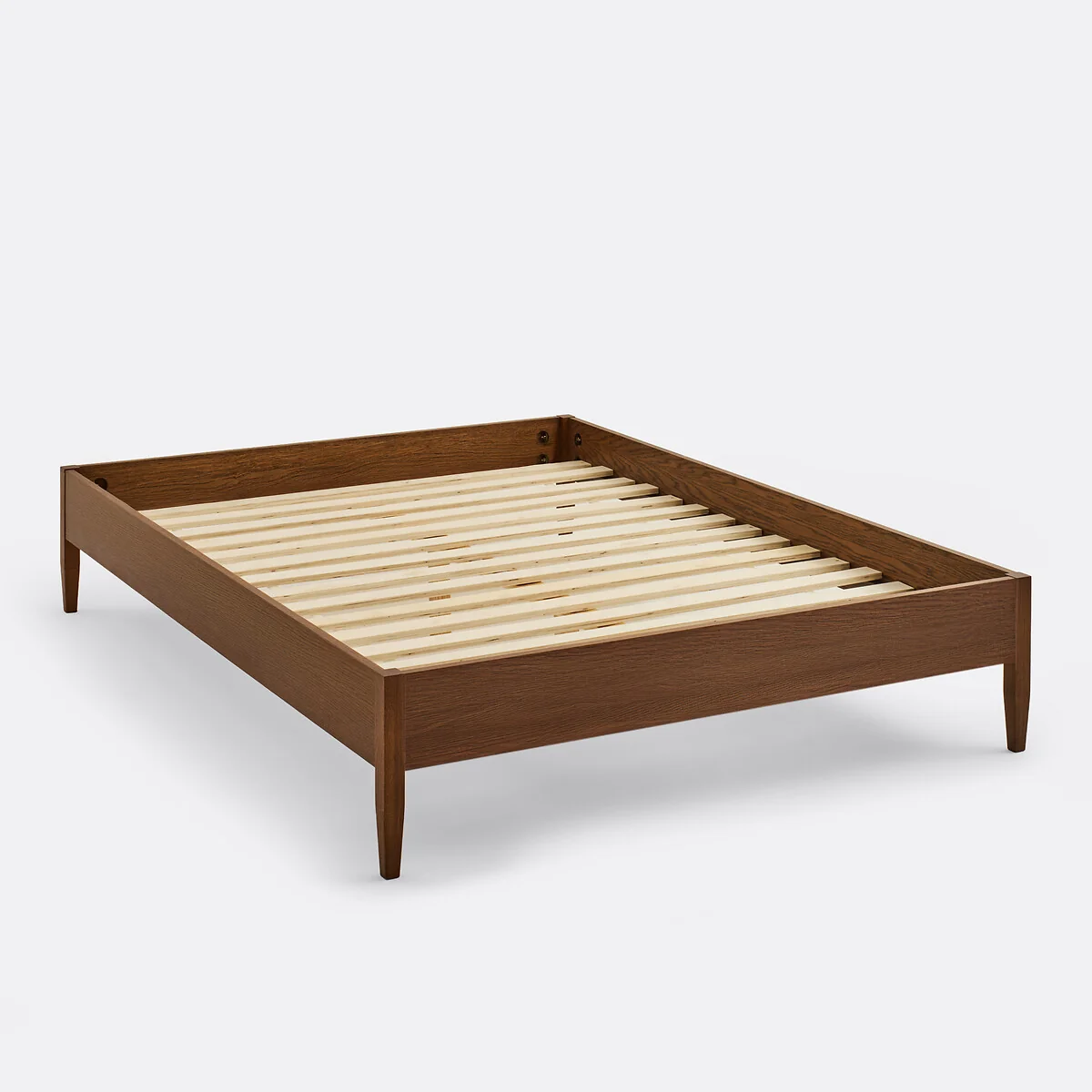 Madara Solid Oak and Walnut-Stained Veneer Bed with Bed Base – image 3