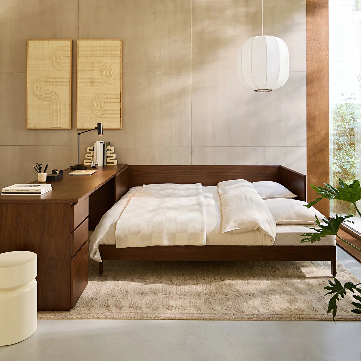 Working Walnut Veneered Pull Out Bed – image 3