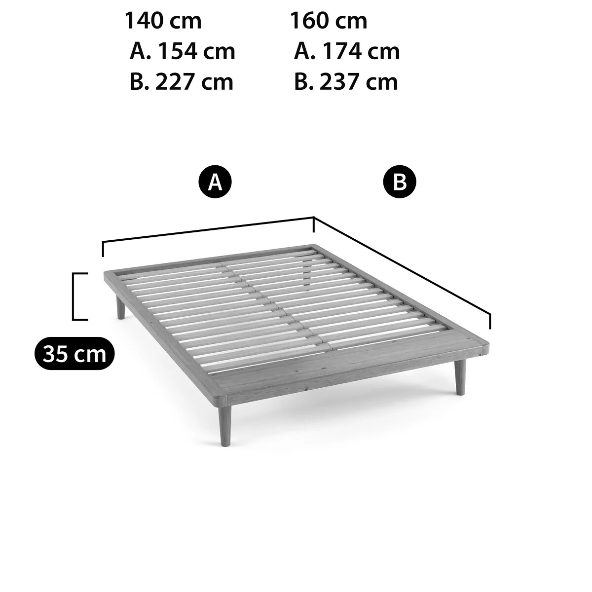 Jimi Solid Pine Platform Bed with Bed Base – image 7