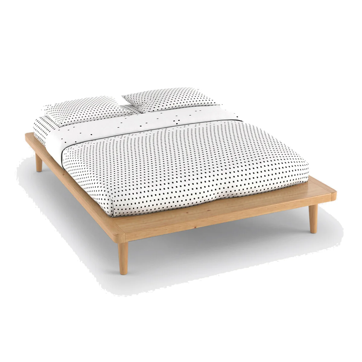 Jimi Solid Pine Platform Bed with Bed Base – image 1