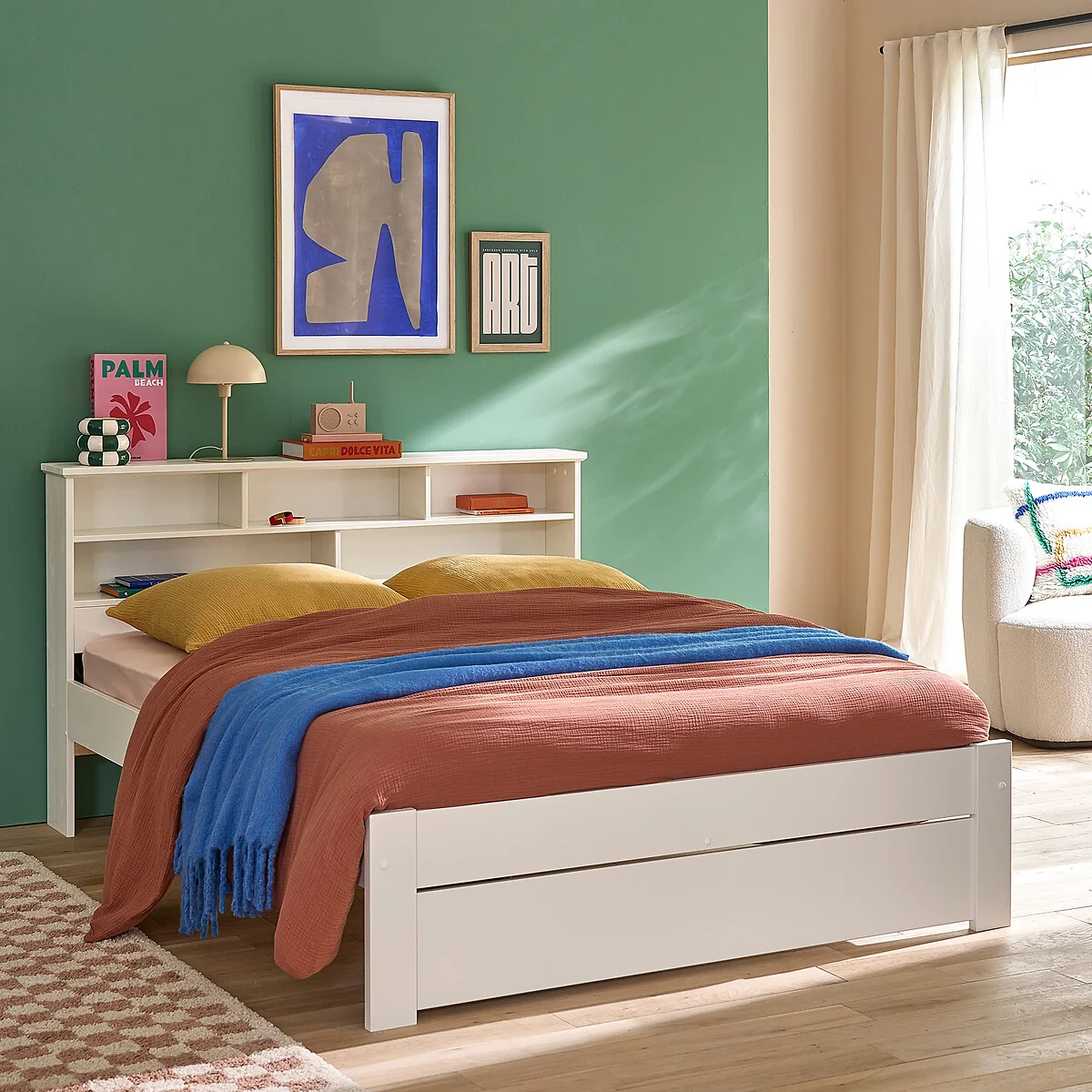 Nikko Bed in Solid Pine and MDF with Bed Base – image 2