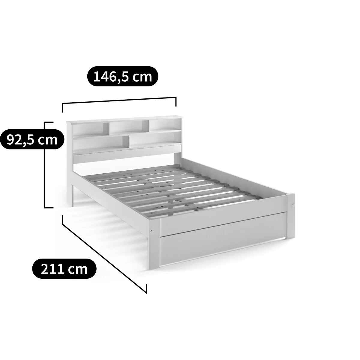 Nikko Bed in Solid Pine and MDF with Bed Base – image 6