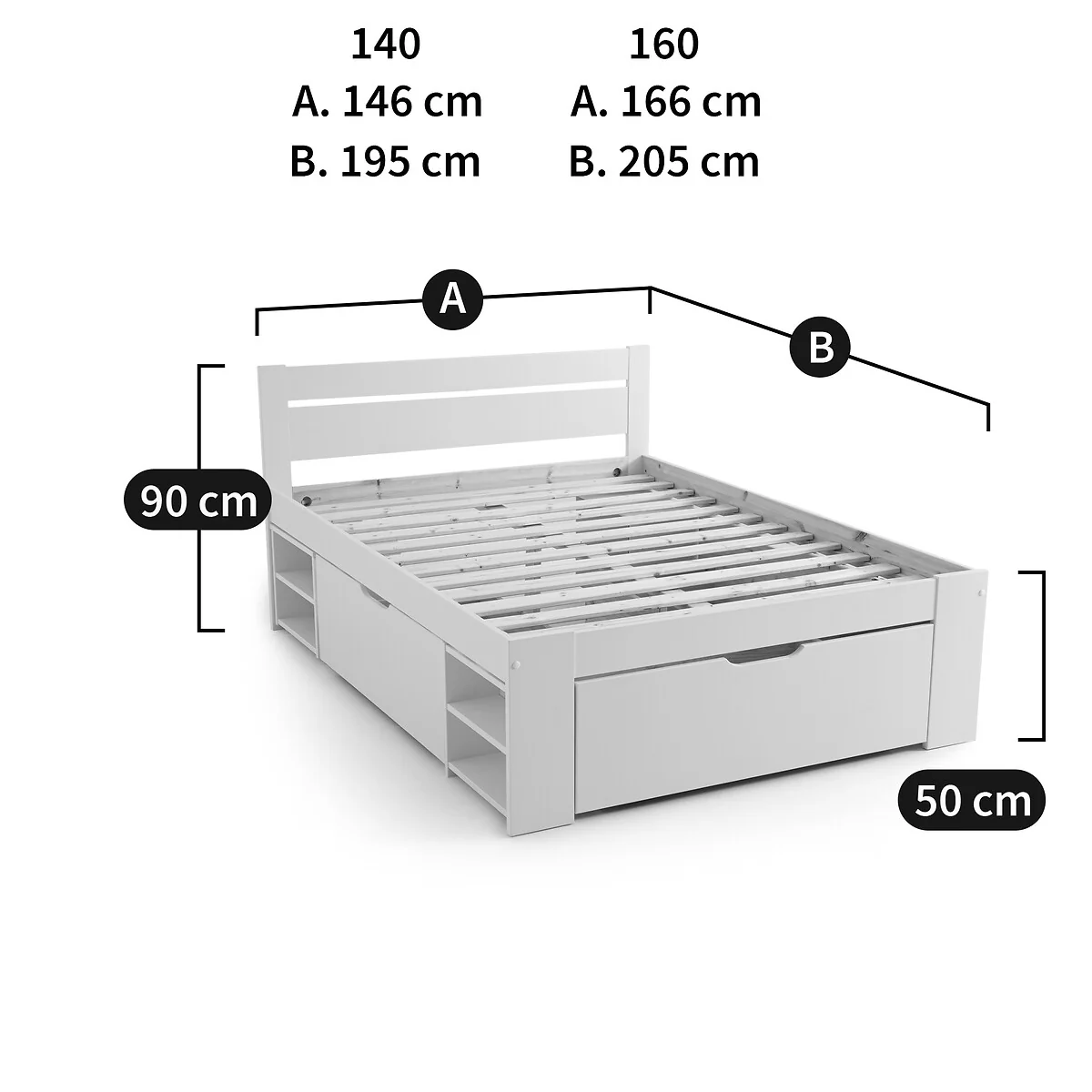 Konni Bed with Drawers and Bedside Tables – image 11