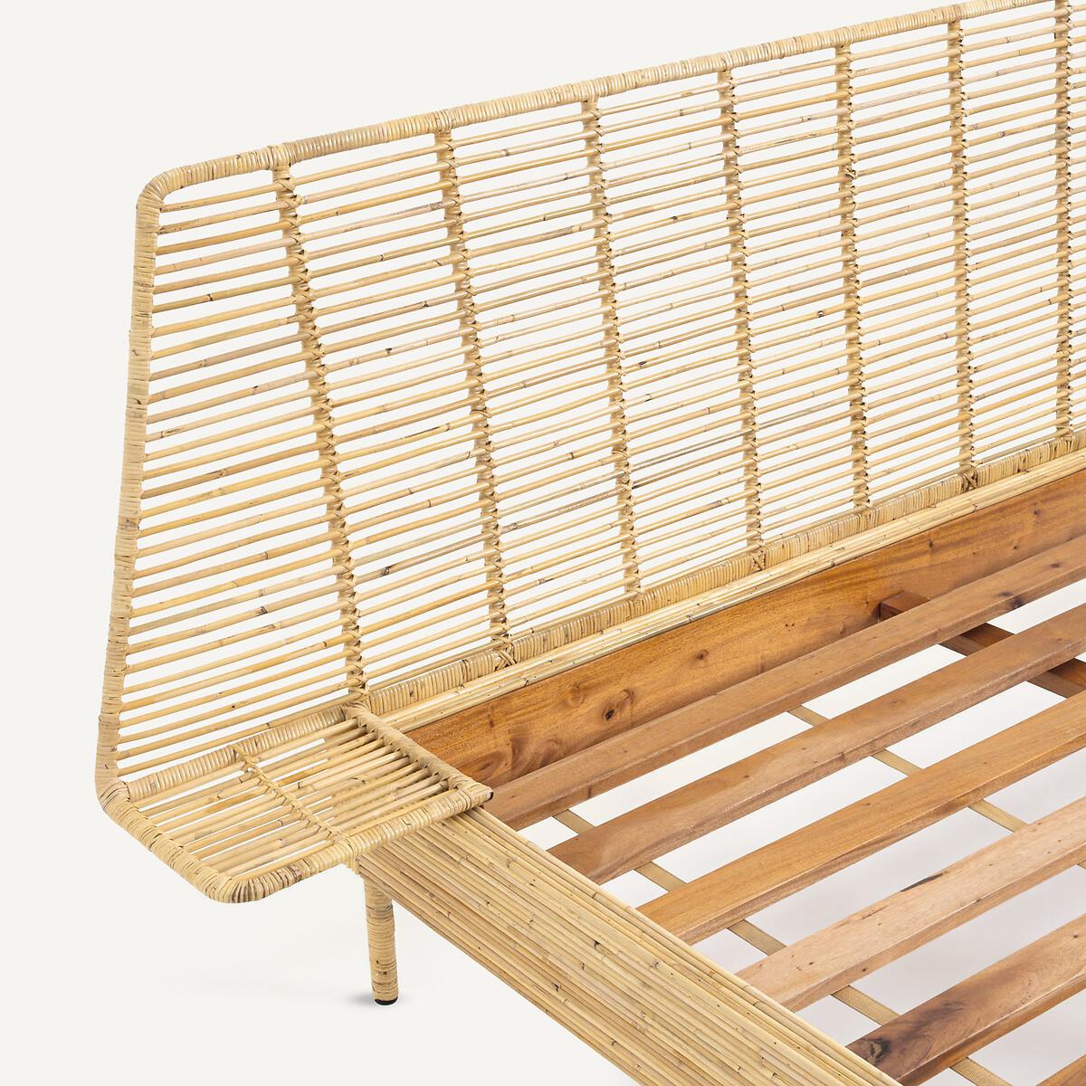 Saghil Rattan Bed & Bedside Table Set – image 8