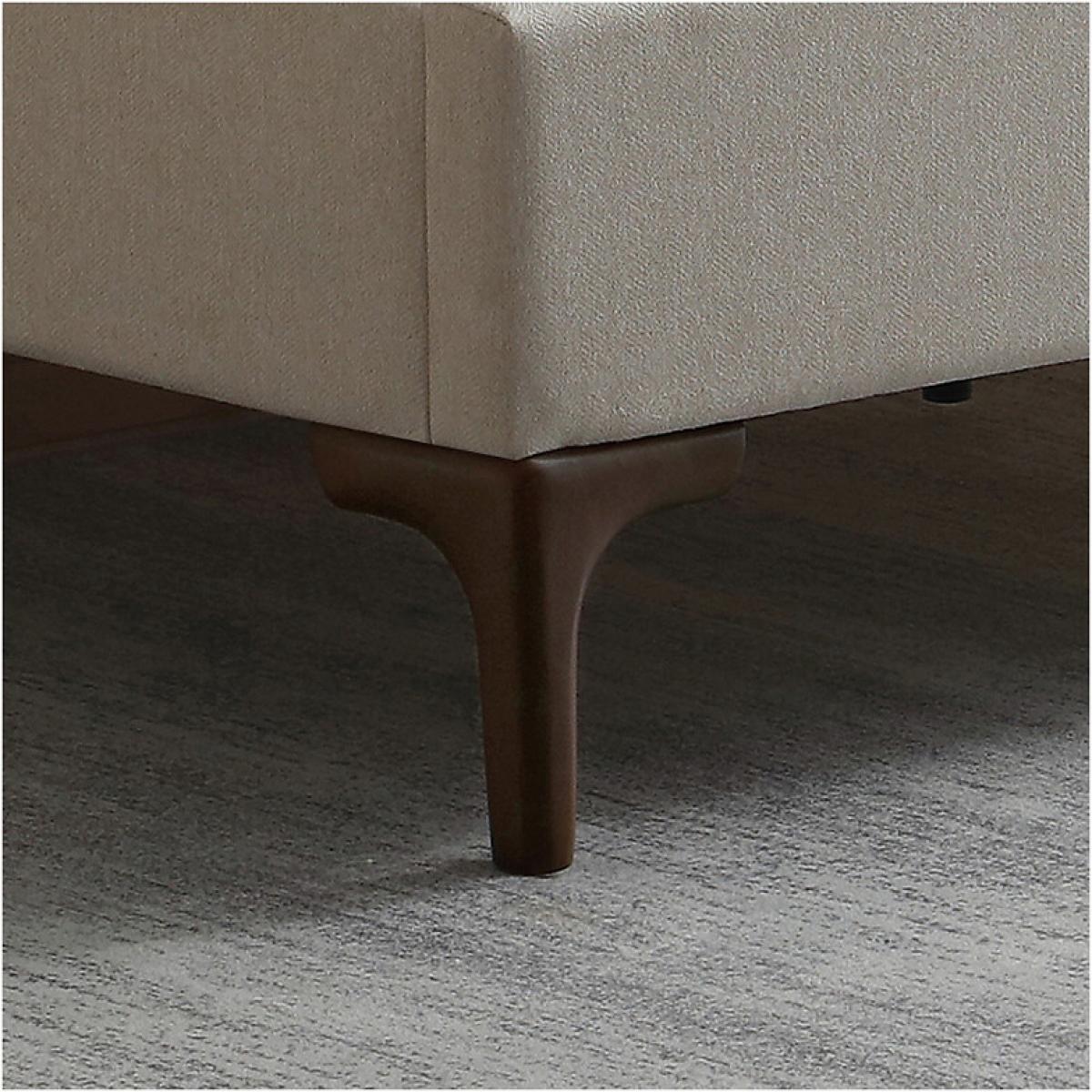 Austin Winged Herringbone Bed with Walnut Legs – image 4
