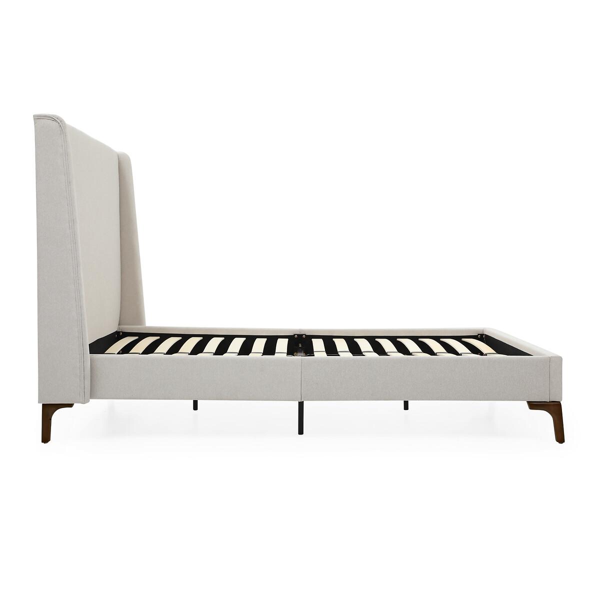 Austin Winged Herringbone Bed with Walnut Legs – image 6
