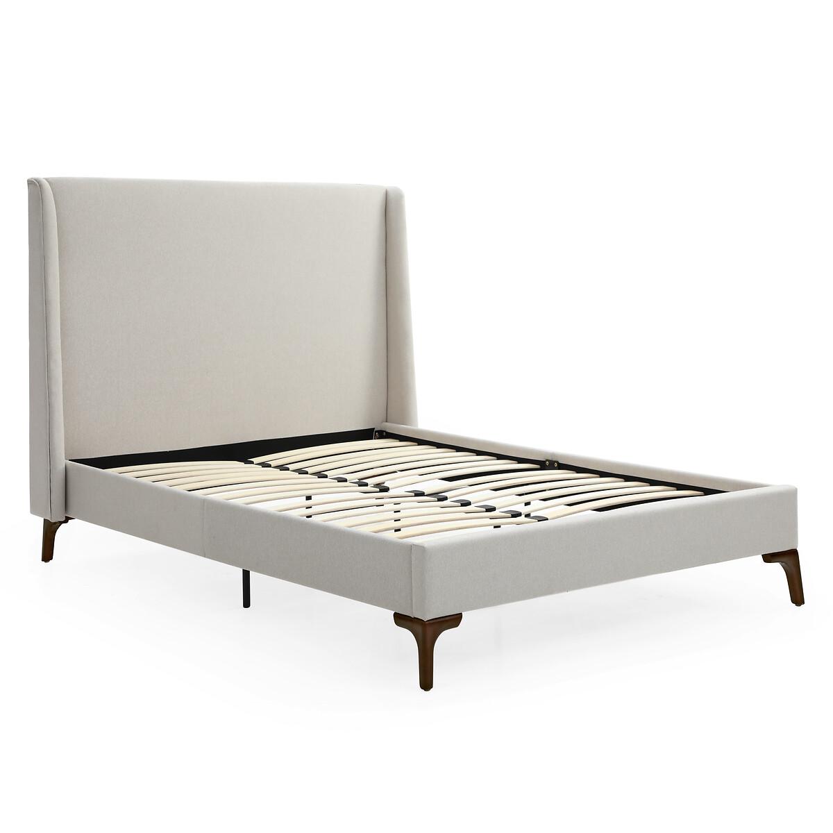 Austin Winged Herringbone Bed with Walnut Legs – image 7