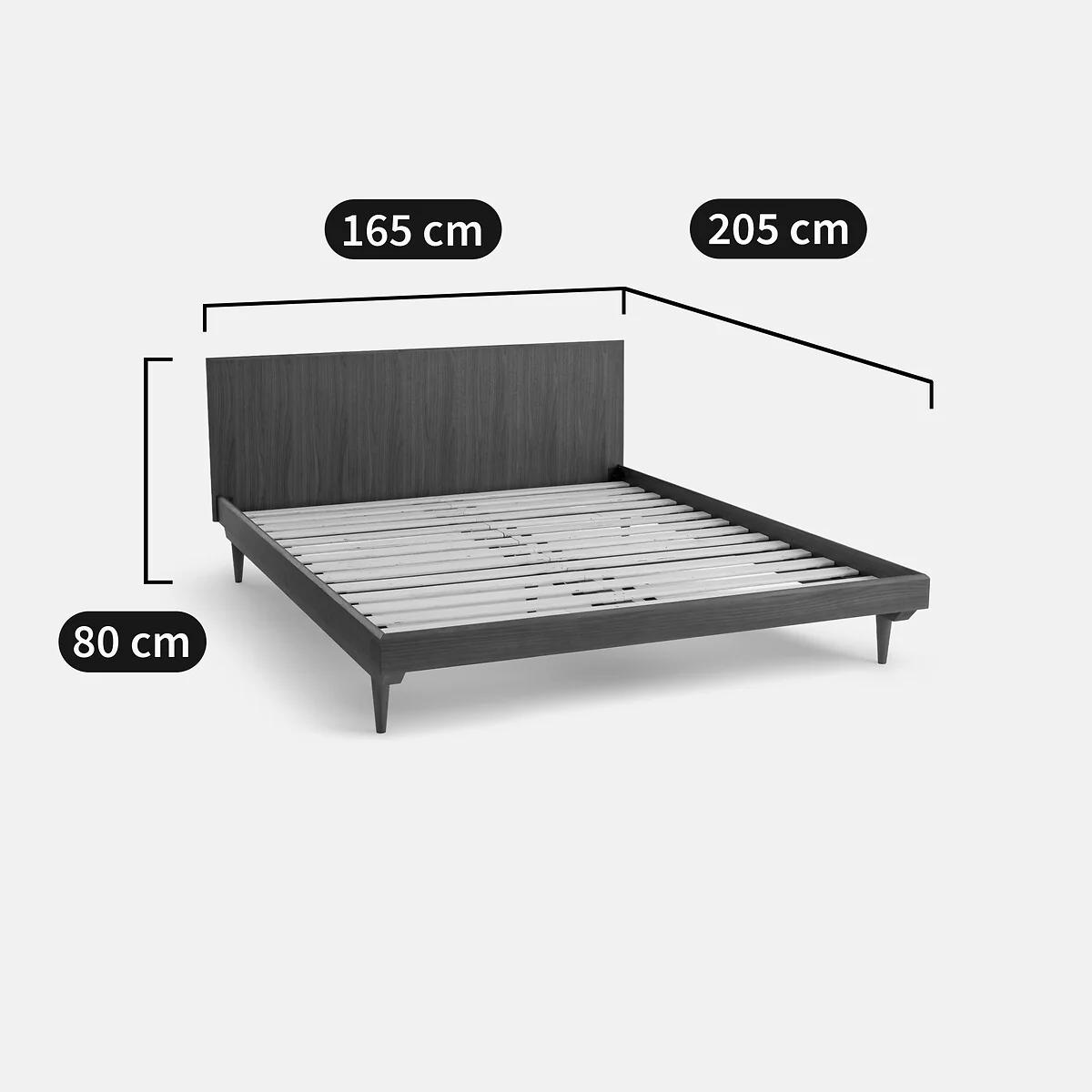 Quilda Walnut/Walnut Veneer Bed + Bed Base – image 8