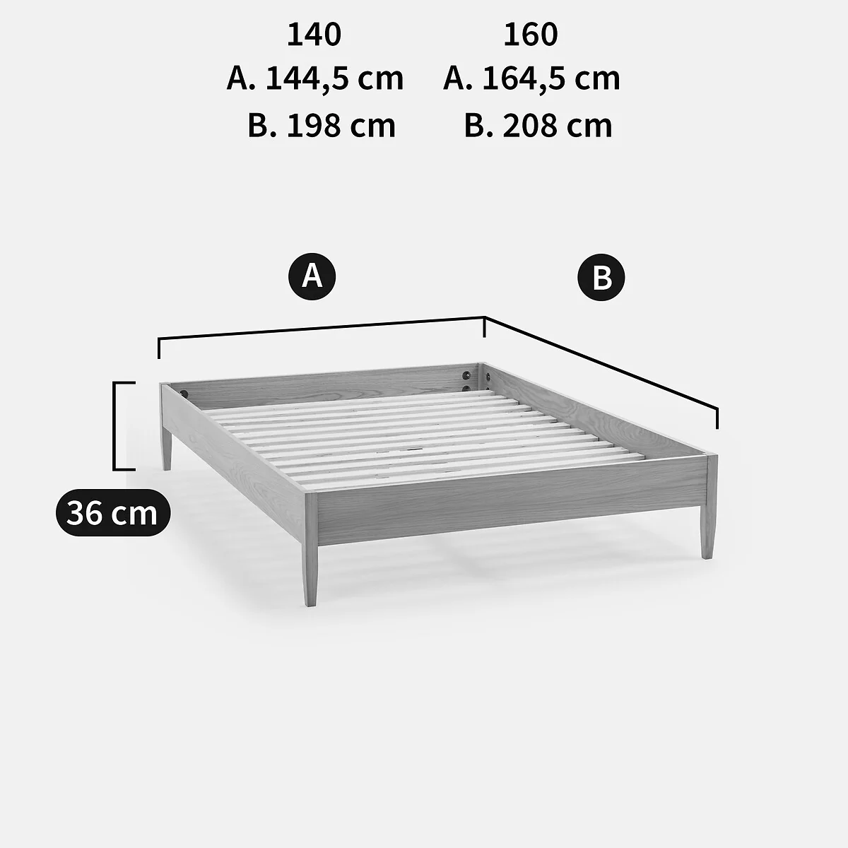 Madara Bed with Bed Base in Solid and Veneered Oak – image 8