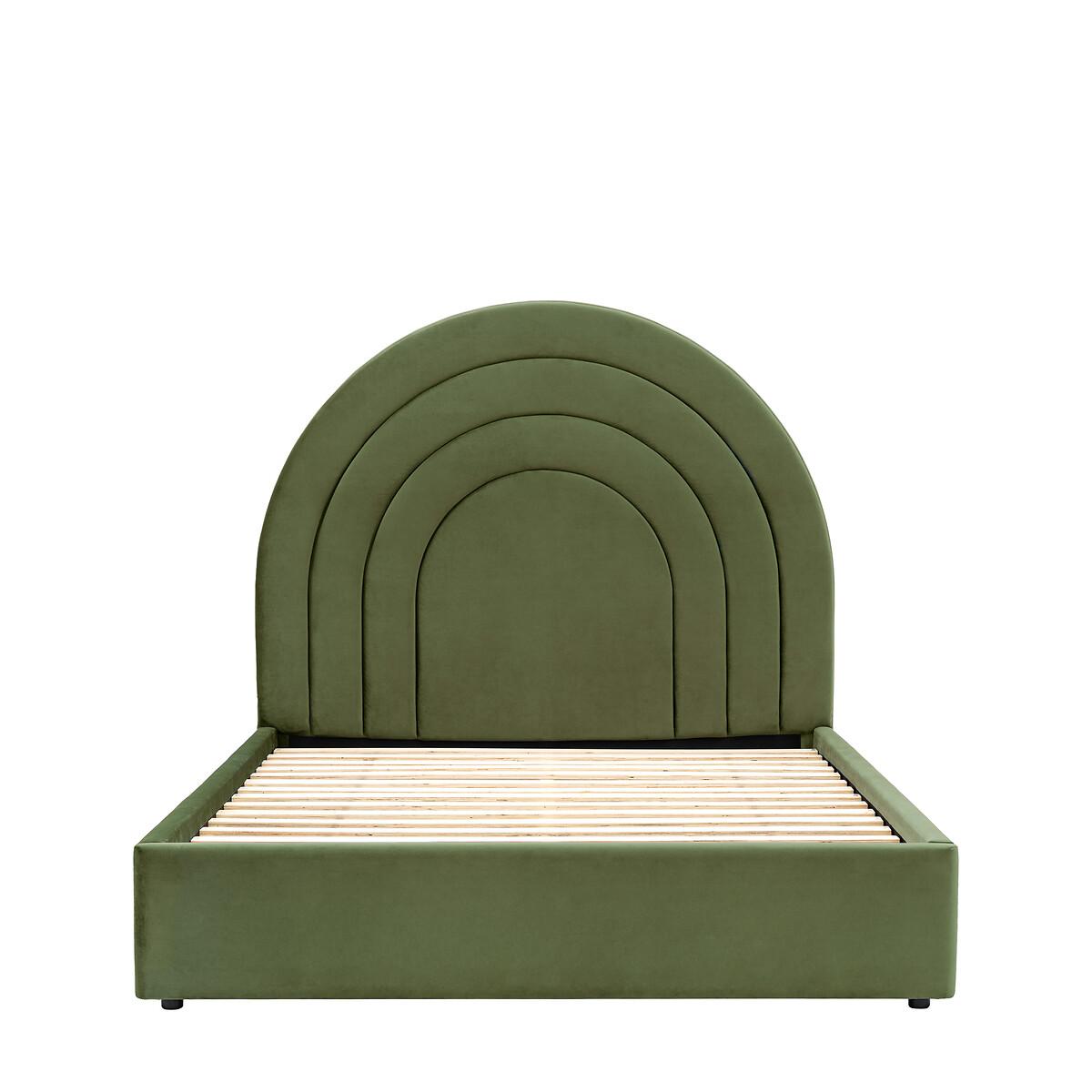 Arc Velvet Bed with Curved Headboard – image 2