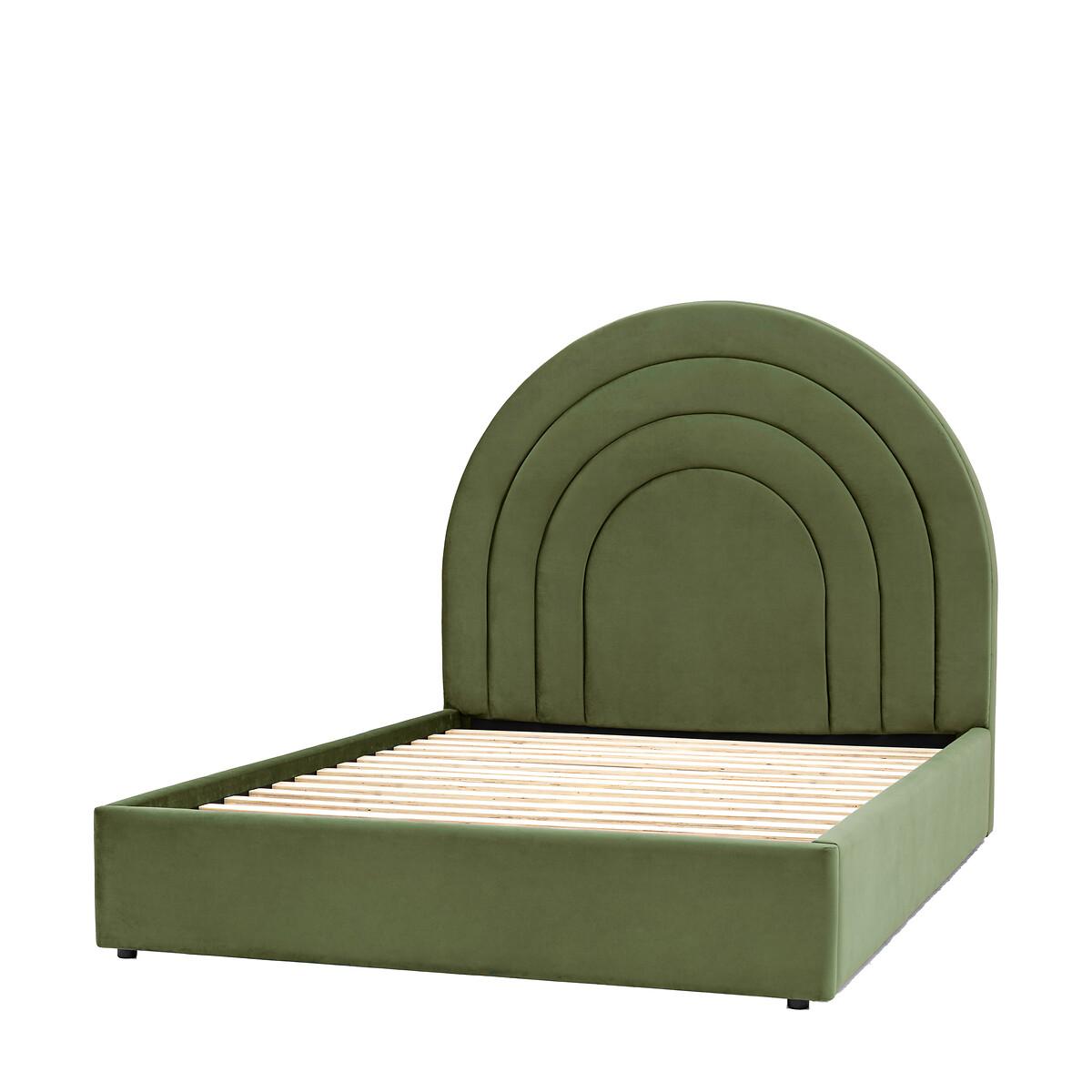 Arc Velvet Bed with Curved Headboard – image 3