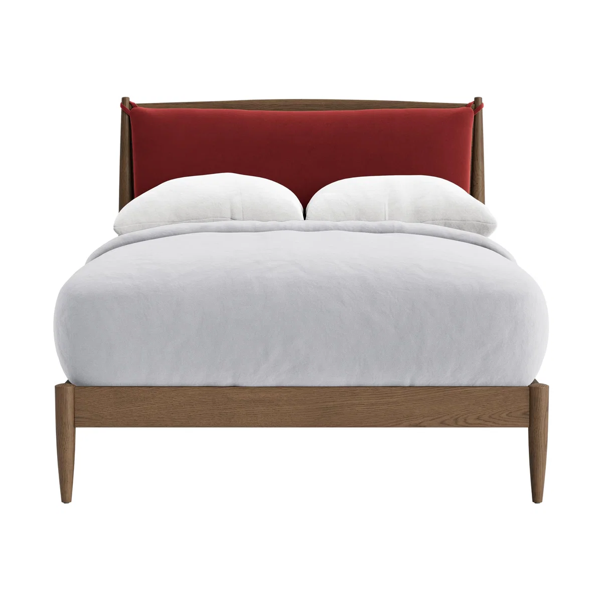 Bagel Bed in Dark Oak Double in Rocking Horse Clever Velvet – image 1