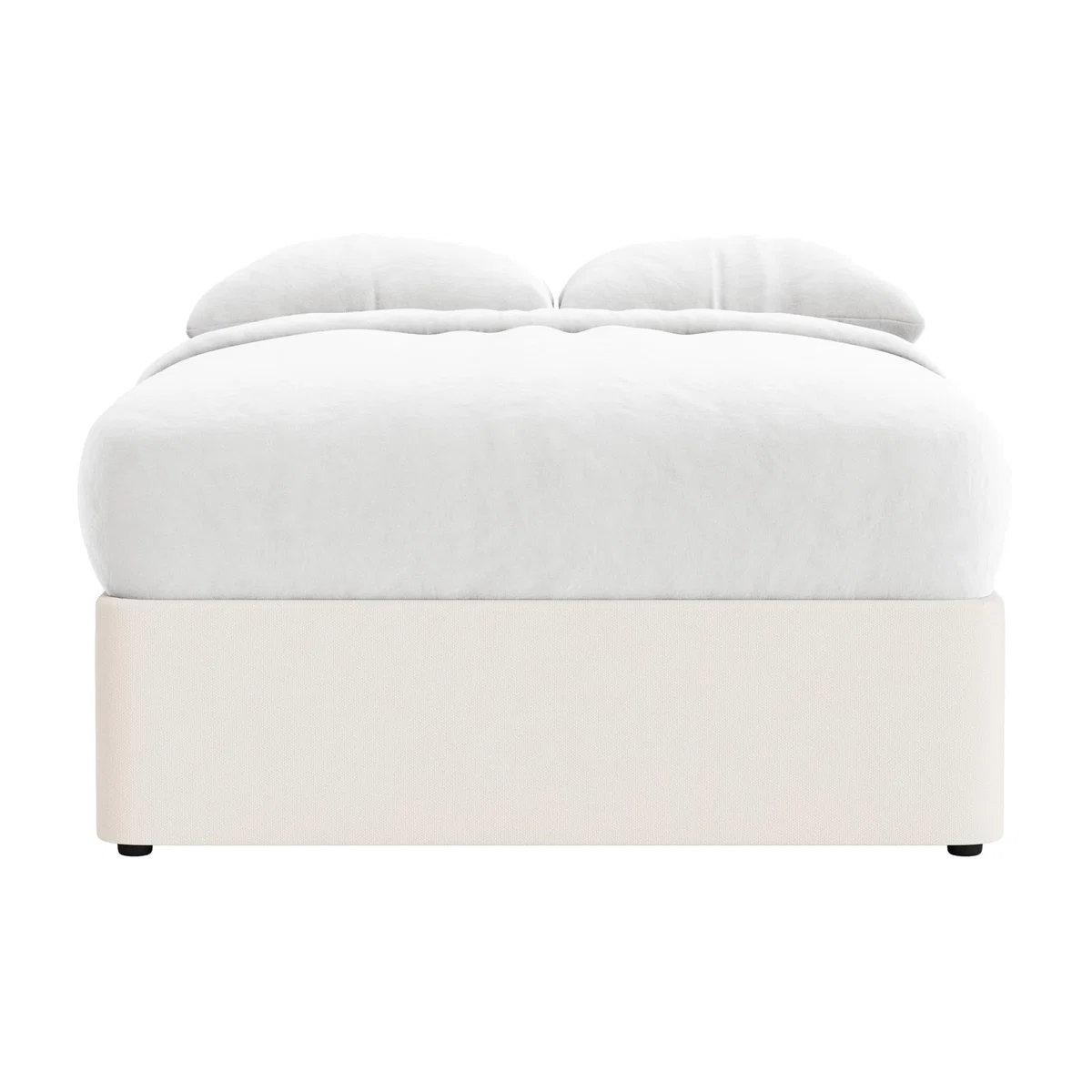 Side Stash 1.5 Drawer Bed Double in Frothy Milk Clever Slubby Cotton – image 1