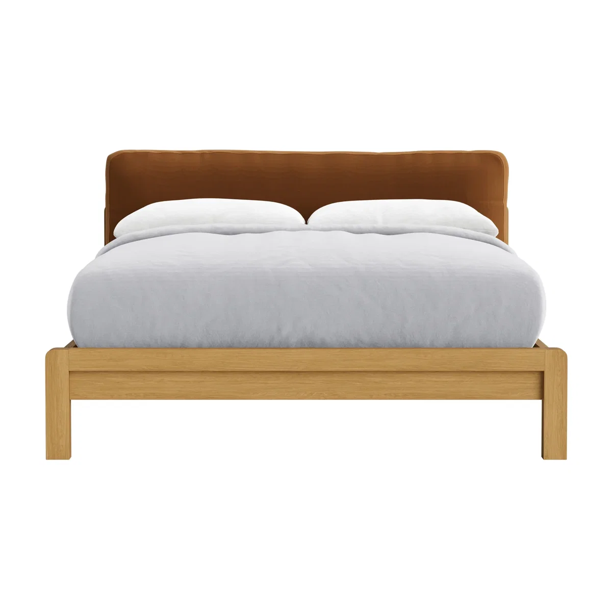 Slumberbatch Bed, King (Found Chestnut Clever Velvet, Light Oak) – image 1
