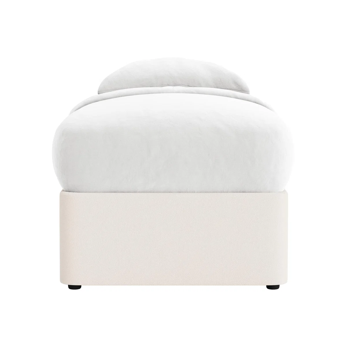 Side Stash 1.5 Drawer Bed Single with Left Hand Drawers in Frothy Milk Clever Slubby Cotton – image 1