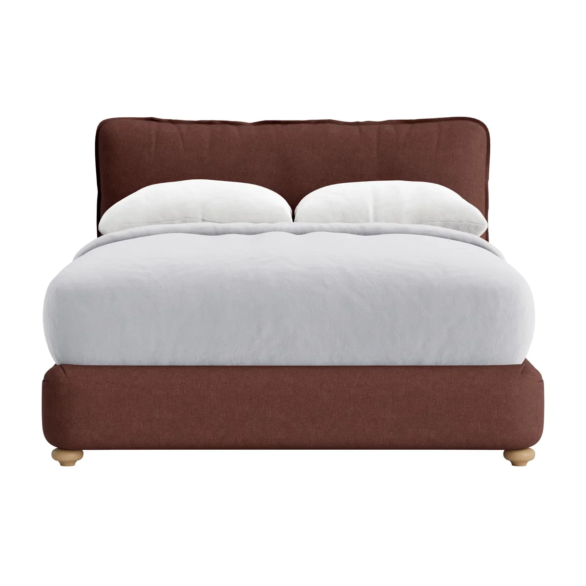 Pillow Talker Bed, King (Mulberry Wine Clever Linen) – image 1