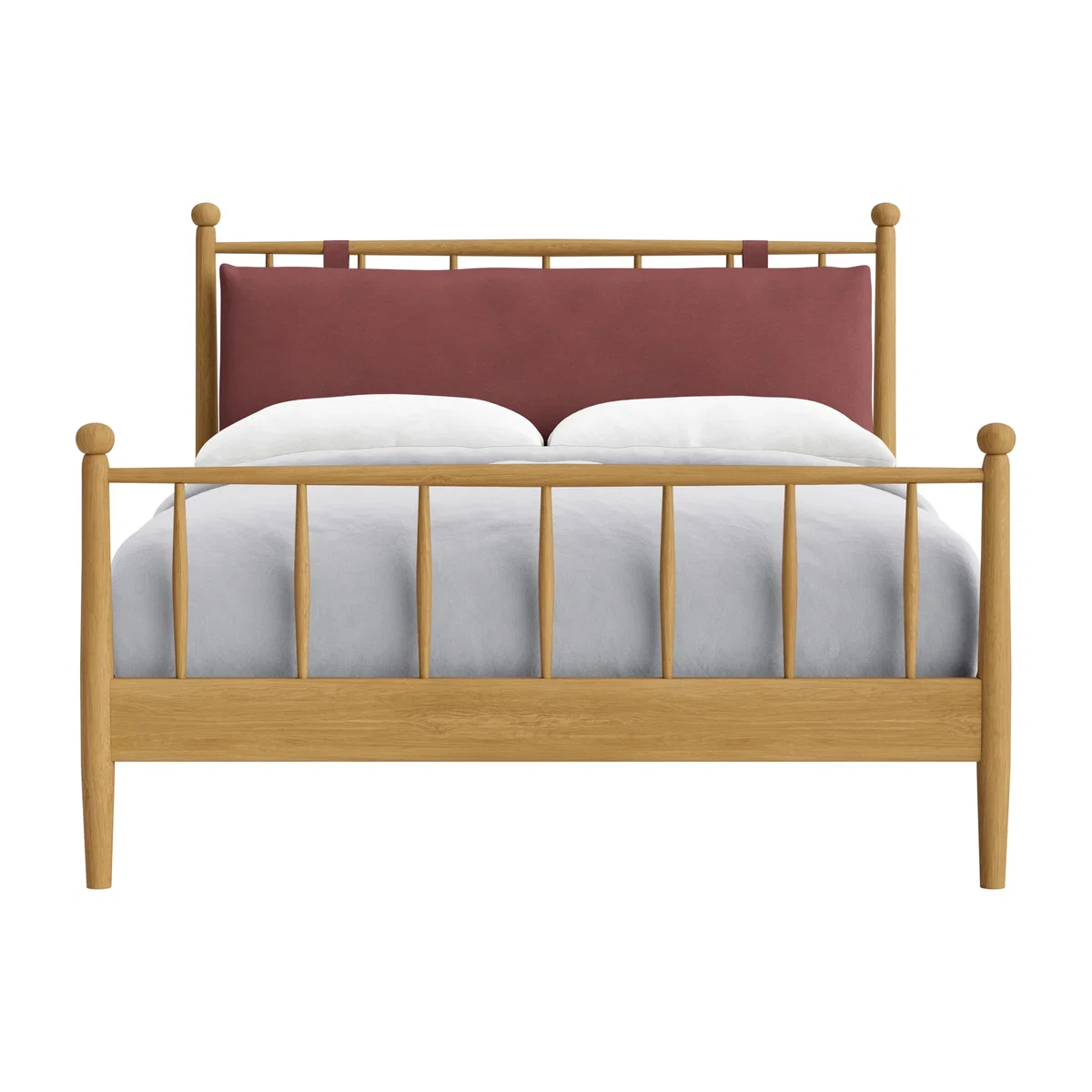 Poppins Bed, Double (Berry Jelly Clever Cotton, Light Oak) – image 1