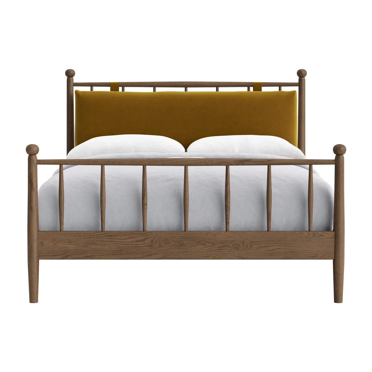 Poppins Bed, Double (Honey Pot Clever Velvet, Dark Oak) – image 1