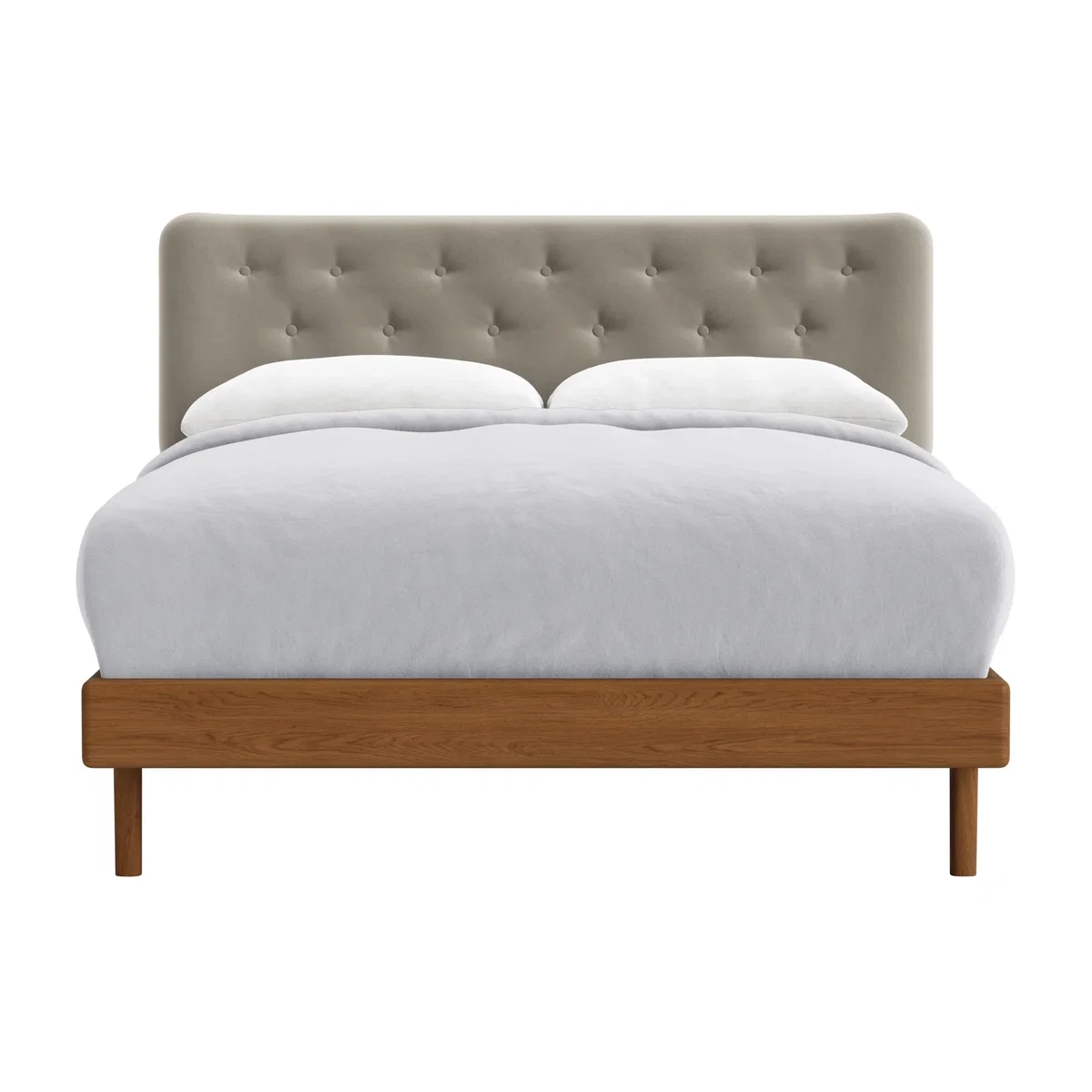 Double Dr Slow Bed in Warm Ash in Pudding Spoon Clever Velvet – image 1