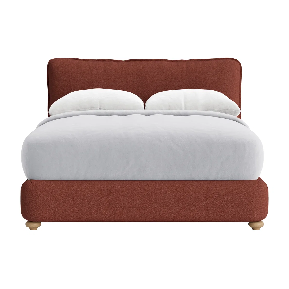 Pillow Talker Bed, King (Brick Dust Clever Slubby Linen) – image 1