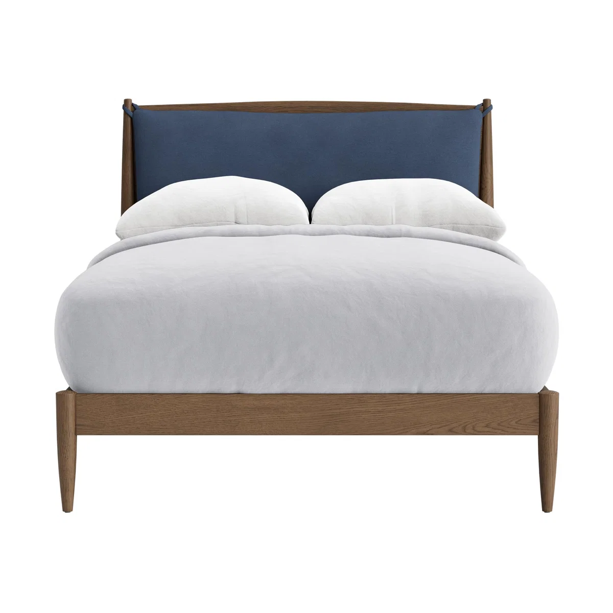 Bagel Bed in Dark Oak Double in Sloe Berry Bush Clever Cotton – image 1
