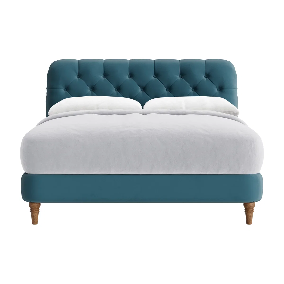 Bedlington Bed, King (Teacup Teal Clever Velvet) – image 1