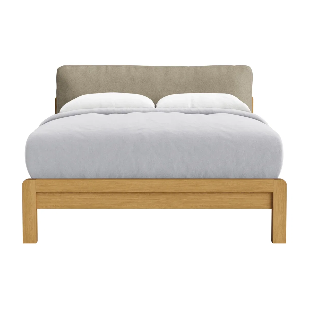 Slumberbatch Bed, Double (Seeded Sourdough Clever Boucle, Light Oak) – image 1
