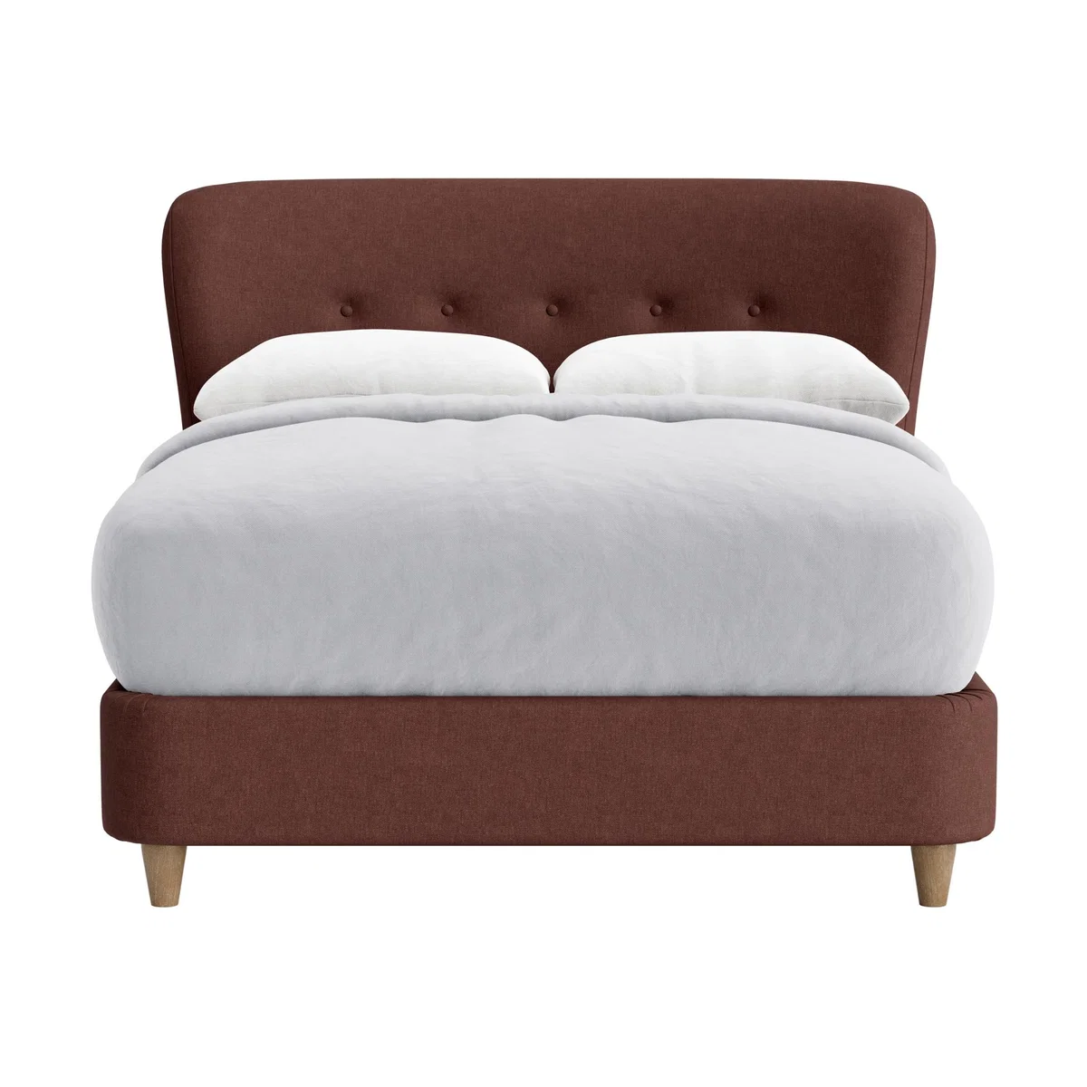 Double Smoke Bed in Mulberry Wine Clever Linen – image 1