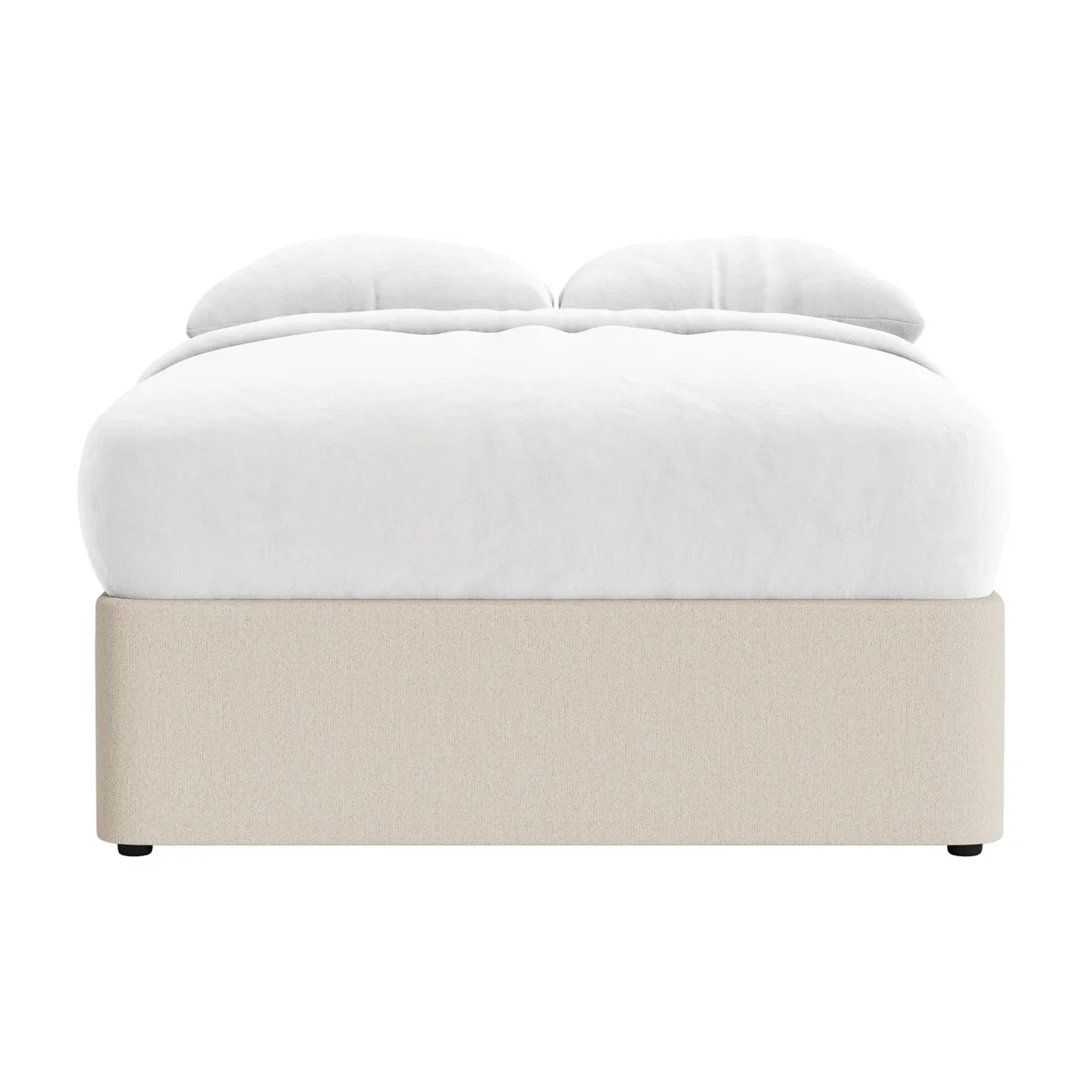 Side Stash 1.5 Drawer Bed Double in Whipped Cream Clever Boucle – image 1