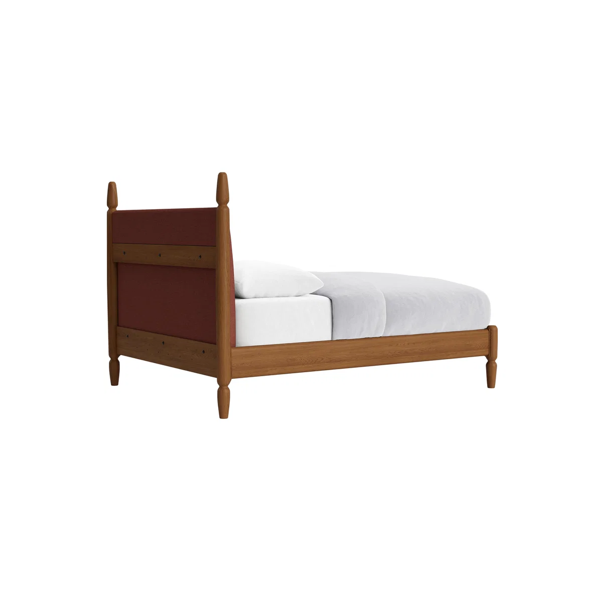 Double Pippi Bed in Warm Ash in Brick Dust Clever Slubby Linen – image 3