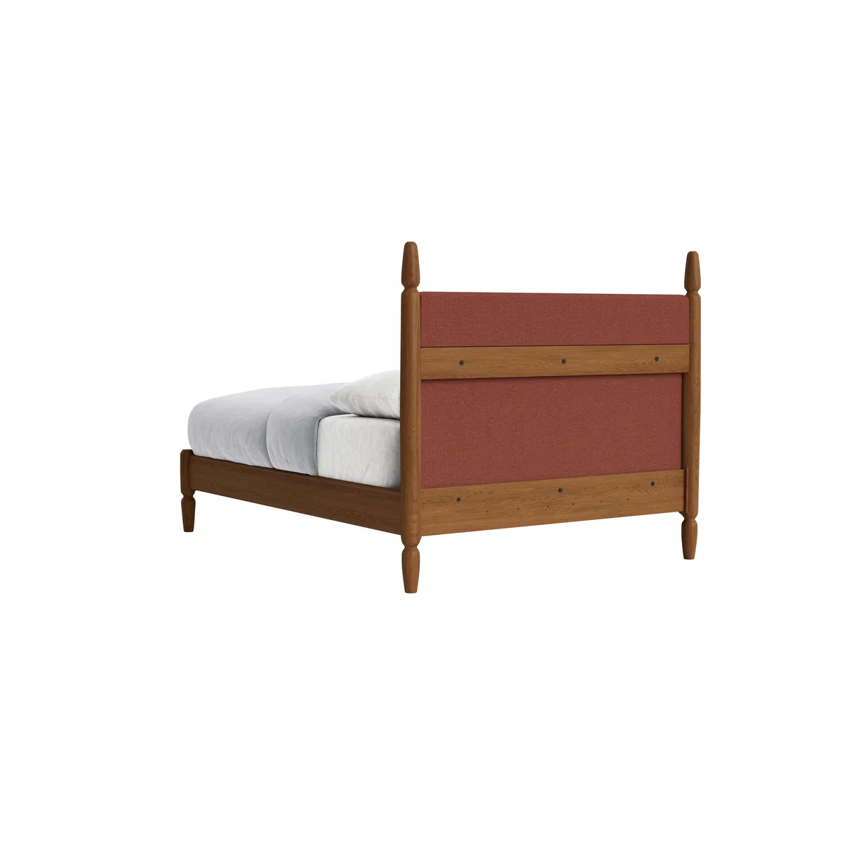 Double Pippi Bed in Warm Ash in Brick Dust Clever Slubby Linen – image 5