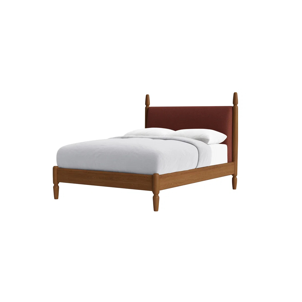 Double Pippi Bed in Warm Ash in Brick Dust Clever Slubby Linen – image 6