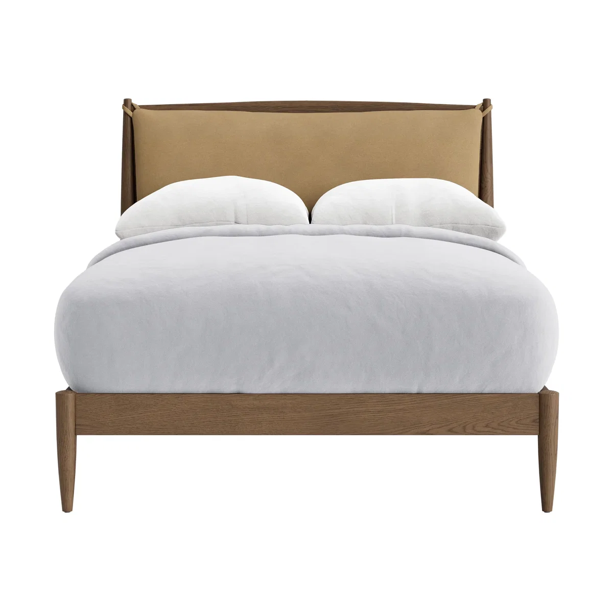 Bagel Bed, Double (French Mustard Clever Cotton, Dark Oak) – image 1