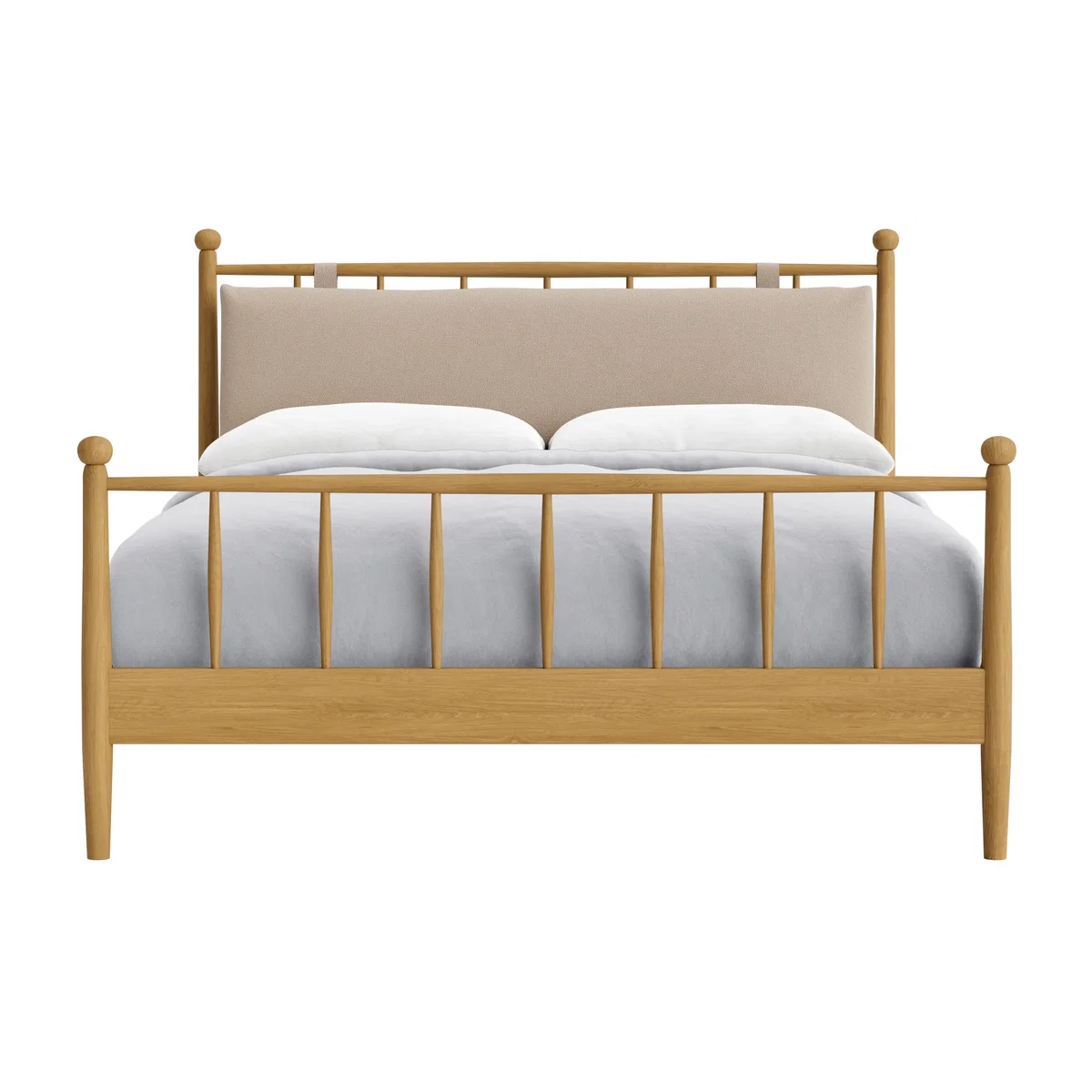Poppins Bed, King (Oatcake Clever Slubby Cotton, Light Oak) – image 1