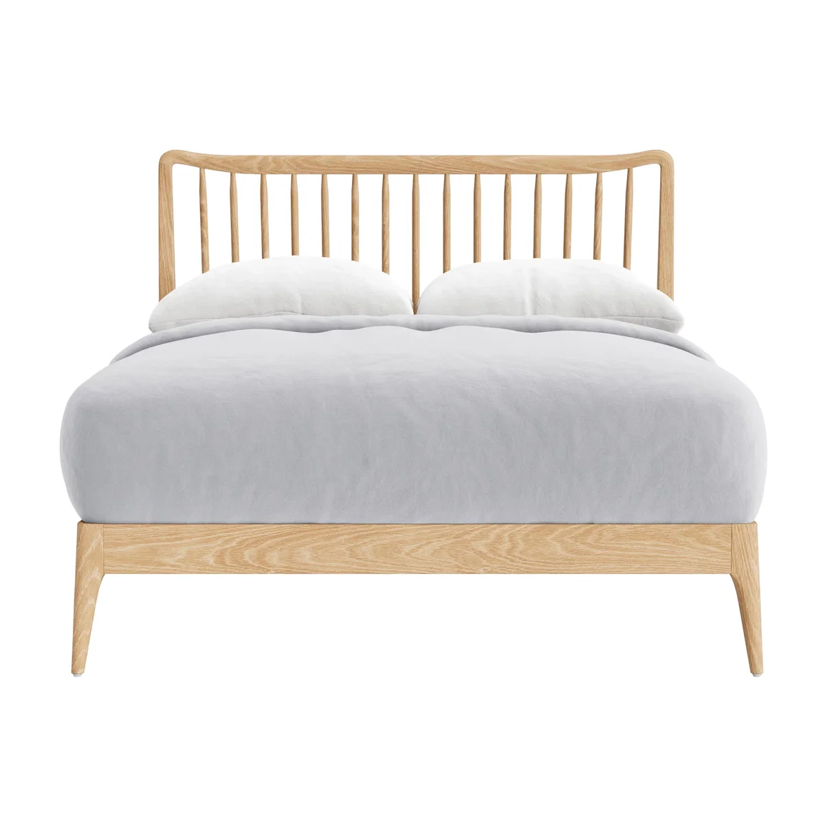 Spindle Bed in Whitewashed Oak Double (White Oak) – image 1