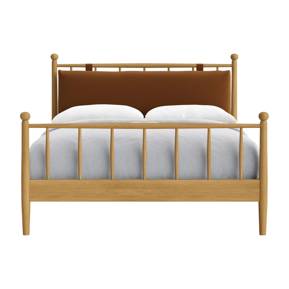Poppins Bed, Double (Found Chestnut Clever Velvet, Light Oak) – image 1