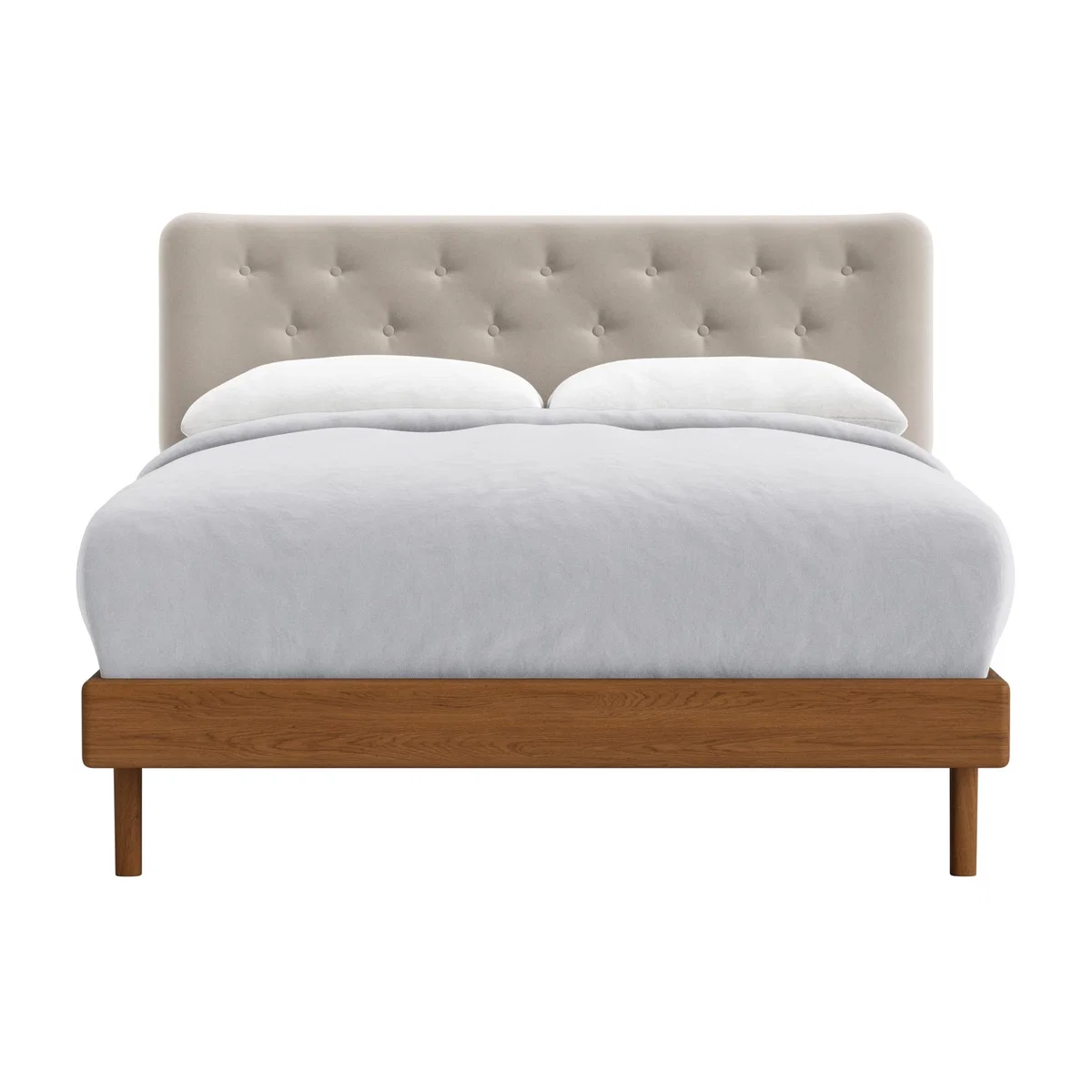 Double Dr Slow Bed in Warm Ash in Warm Dough Clever Velvet – image 1