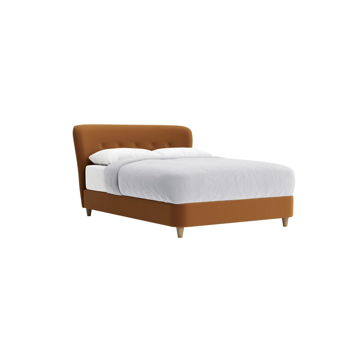 Kingsize Smoke Bed in Found Chestnut Clever Velvet – image 2