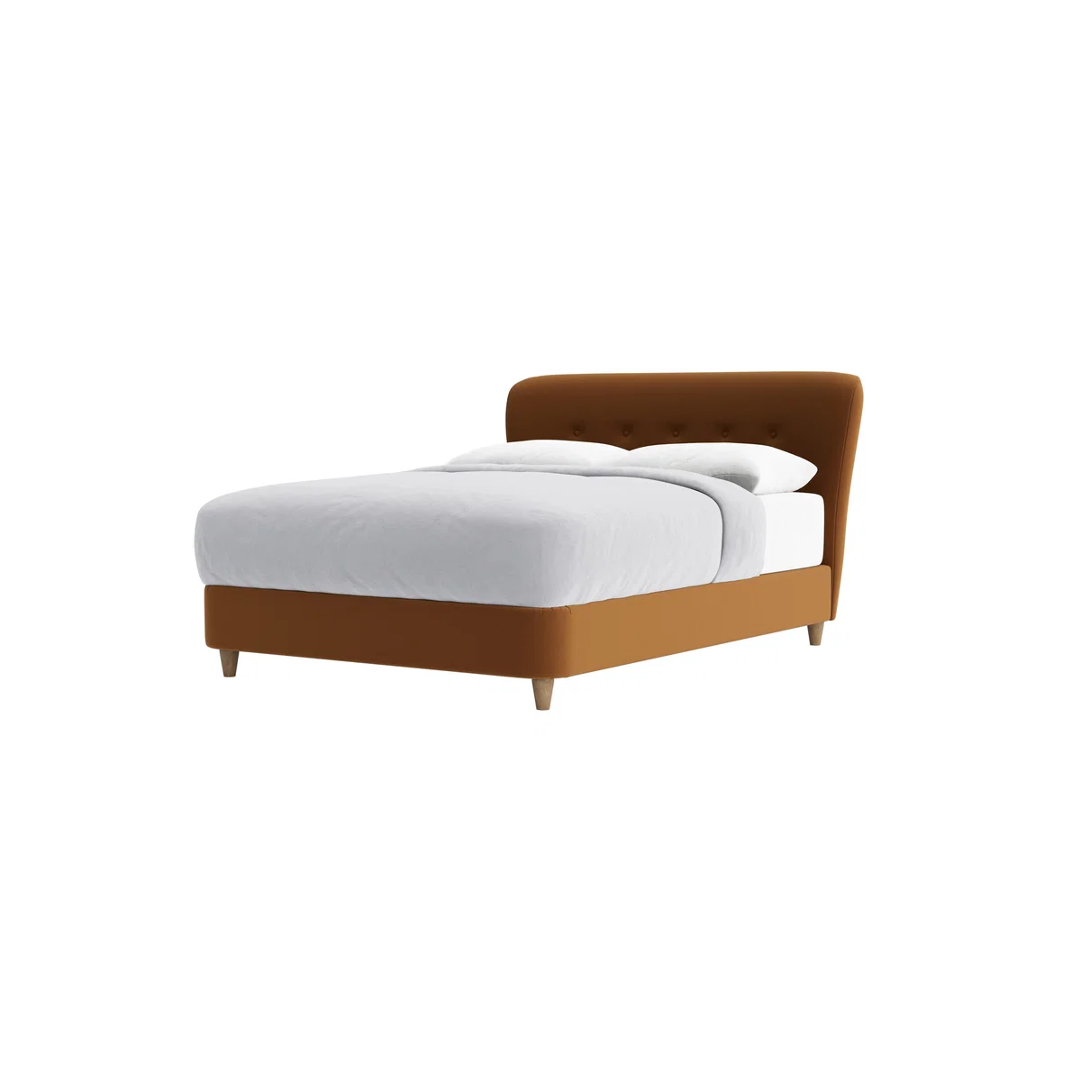 Kingsize Smoke Bed in Found Chestnut Clever Velvet – image 6