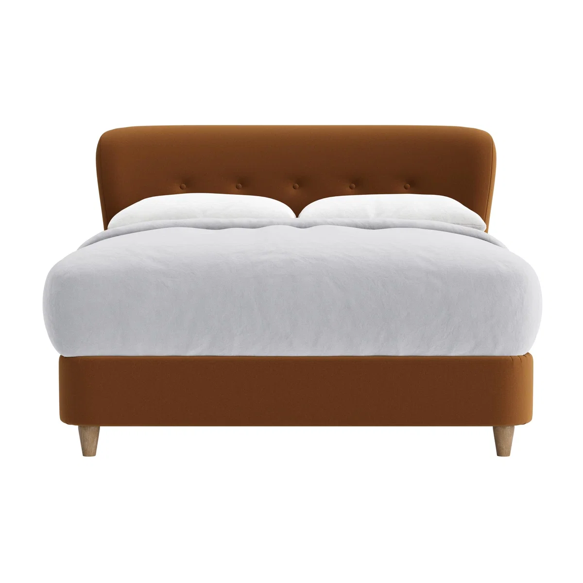 Kingsize Smoke Bed in Found Chestnut Clever Velvet – image 1