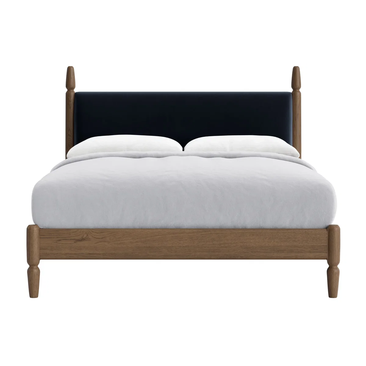 Pippi Bed, King (Liquorice Blue Clever Velvet, Dark Oak) – image 1