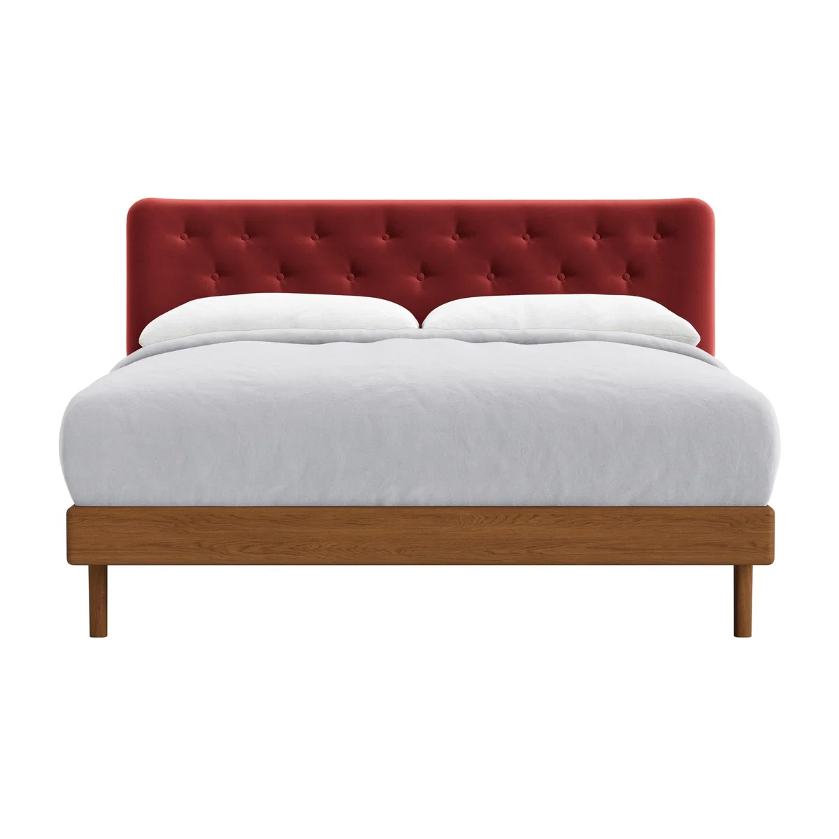 Kingsize Dr Slow Bed in Warm Ash in Rocking Horse Clever Velvet – image 1