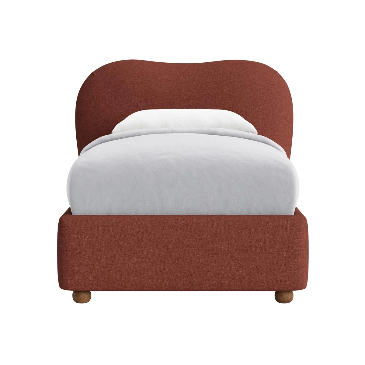 Single Monroe Bed in Brick Dust Clever Slubby Linen – image 1